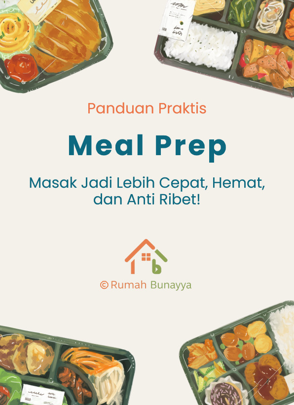 Mockup Ebook Panduan Praktis Meal Prep Rumah Bunayya Masak Lebih Cepat dan Hemat